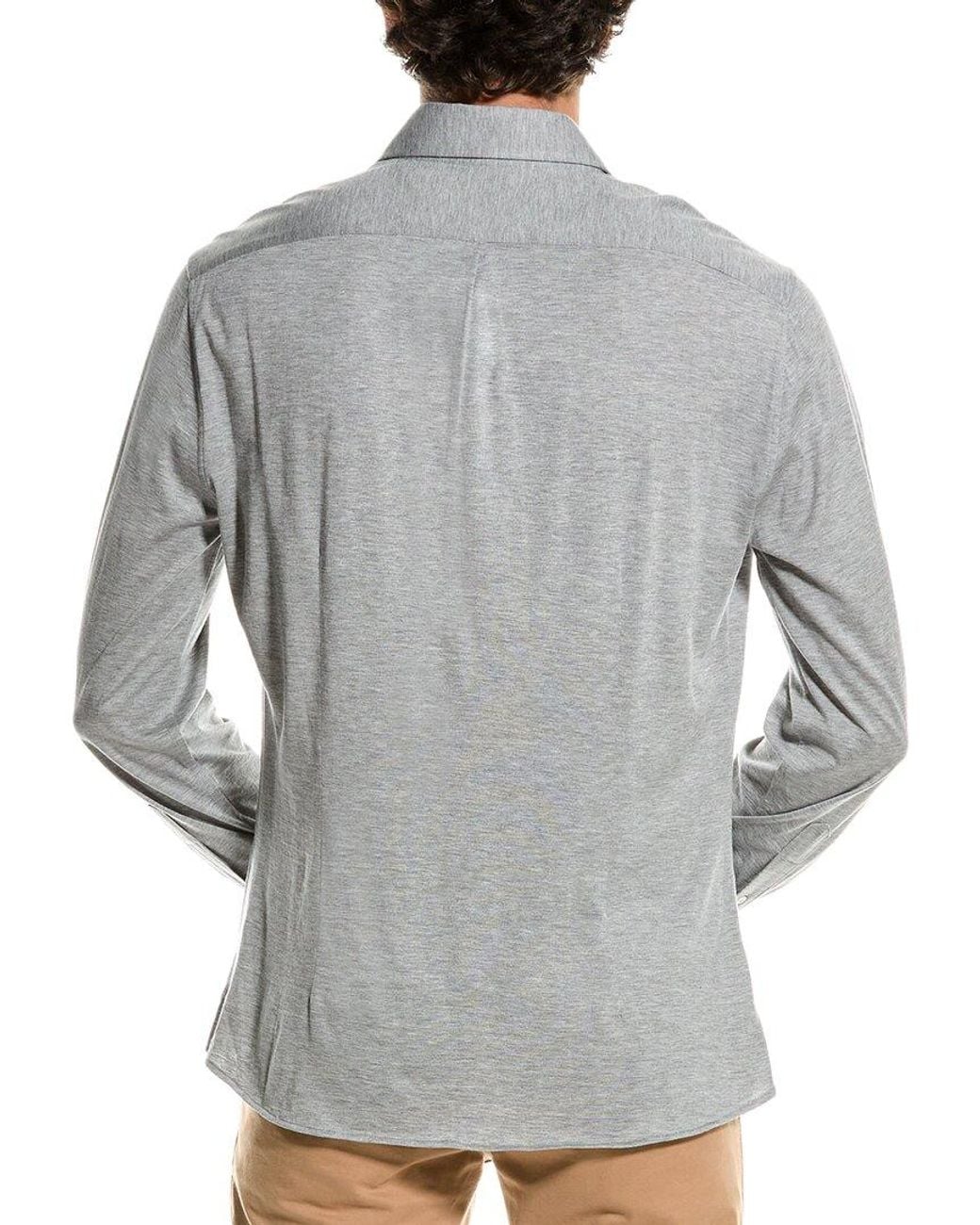 Brunello Cucinelli Gray Slim Fit Silk-blend Shirt for men