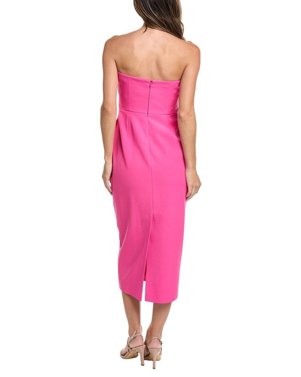MILLY Pink Taylor Triangle Pleat Cady Dress