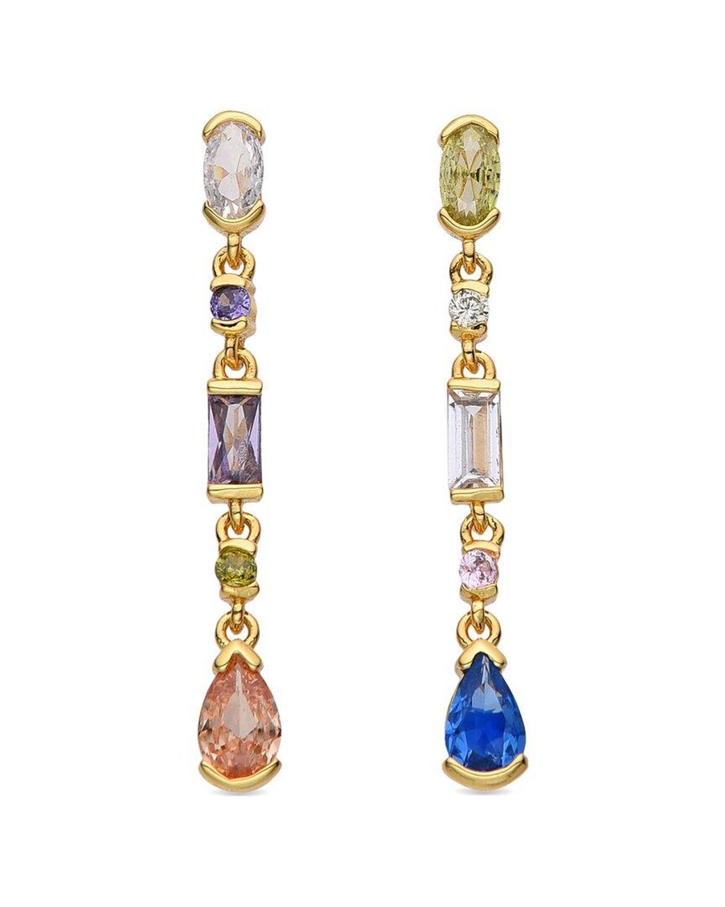 Eye Candy LA White Cz Linear Earrings