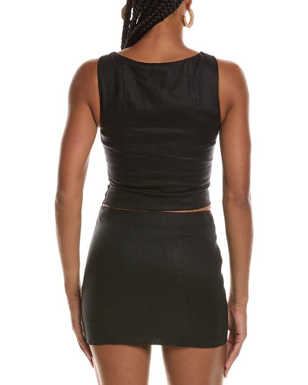 Seraphin Black Linen Top