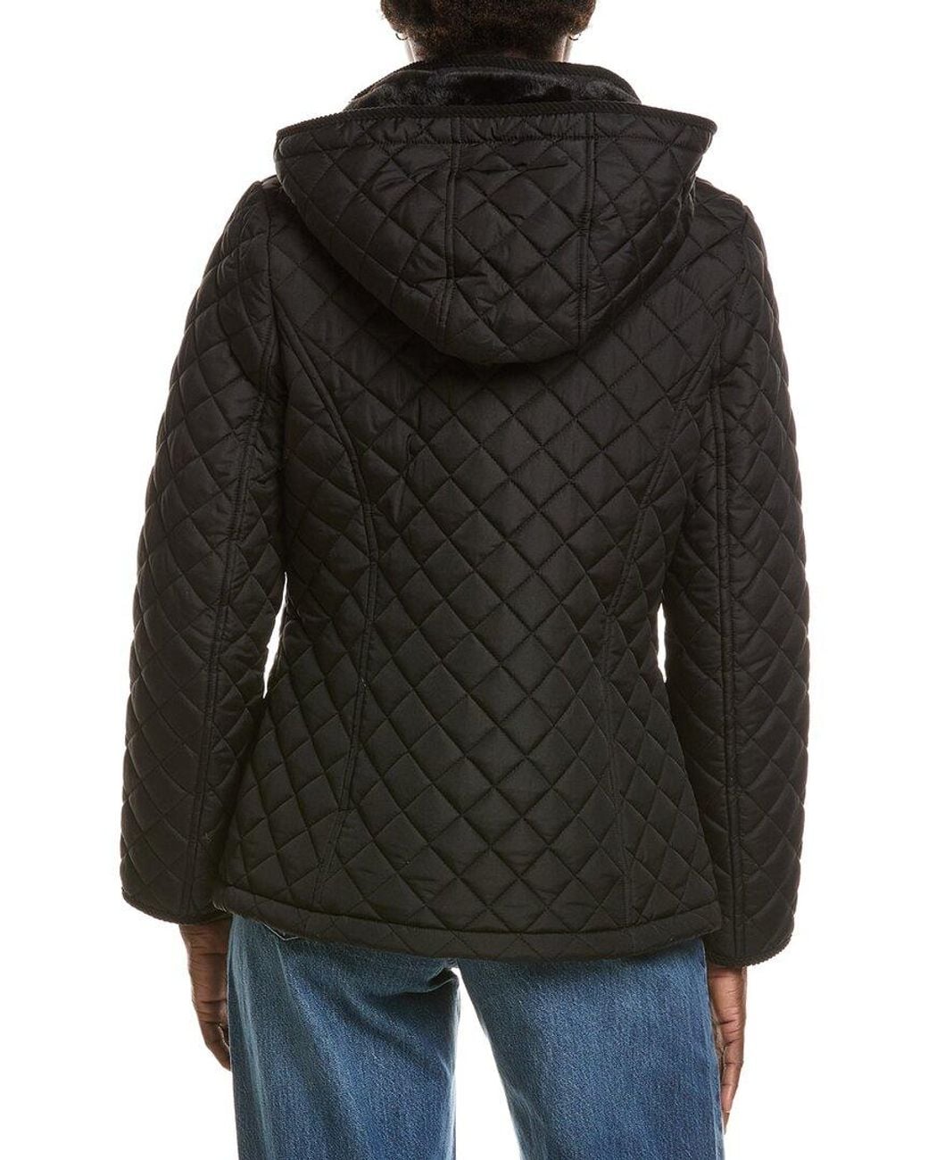 Laundry Black By Shelli Segal Snowchic Diamond Quilt Jacket