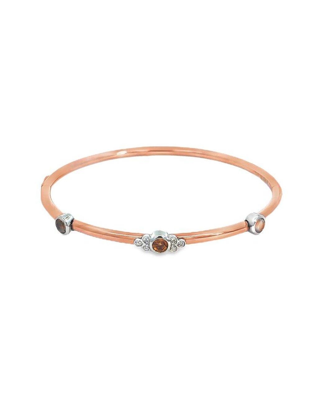 Gemstones White 0.71 Ct. Tw. Diamond & Citrine Bangle