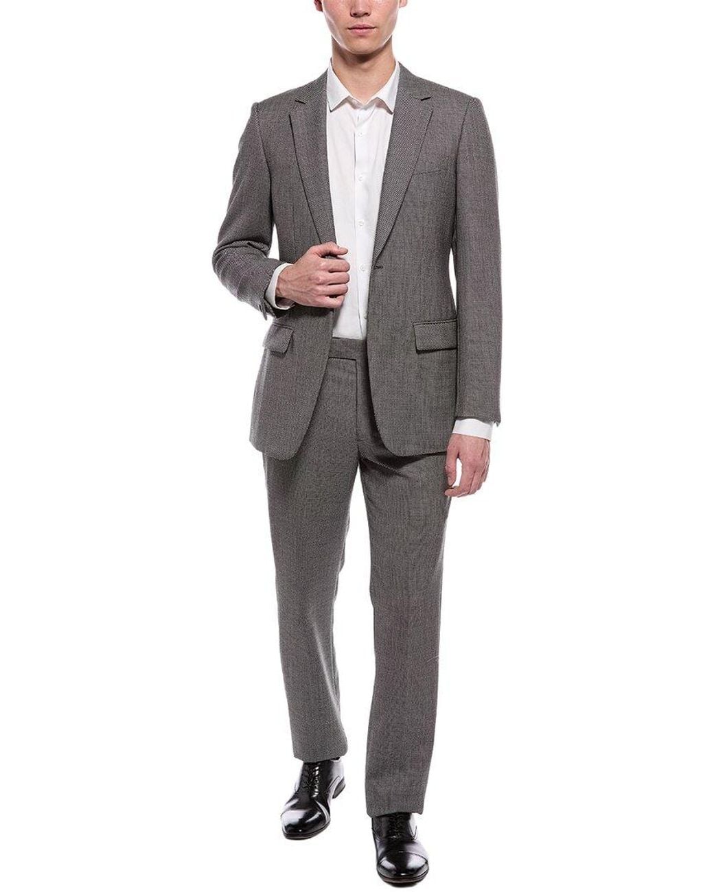 Kilgour Gray 2Pc Hardy Minnis Birdseye Wool Suit for men