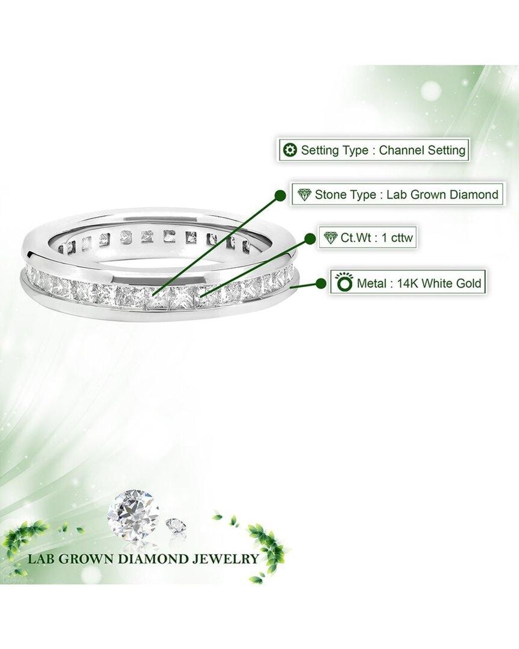 Amairah White 14K 1.00 Ct. Tw. Lab-Grown Diamond Eternity Ring