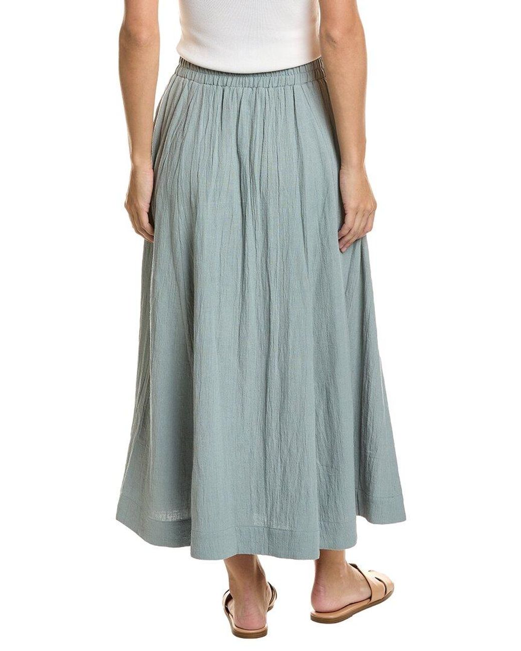 Femme Society Blue Linen-Blend Skirt