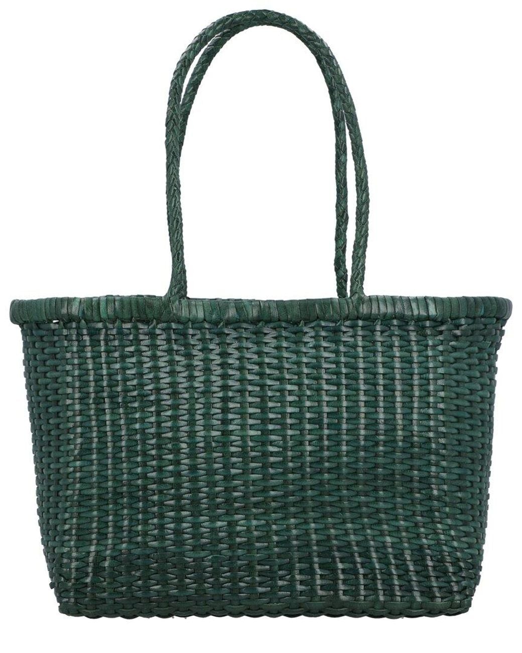 Dragon Diffusion Green B Weave Small Leather Shoulder Bag