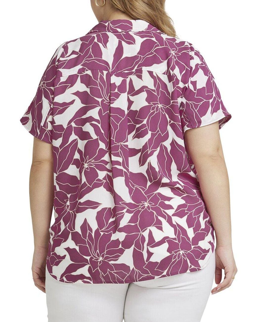 Split Color Converse NYDJ Plus Becky Blouse in Purple | Lyst
