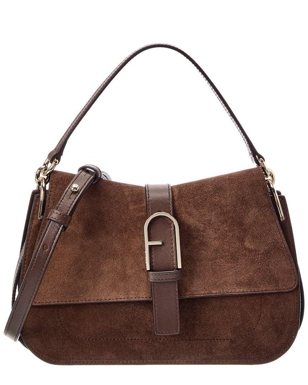 Furla Brown Flow Medium Leather Top Handle