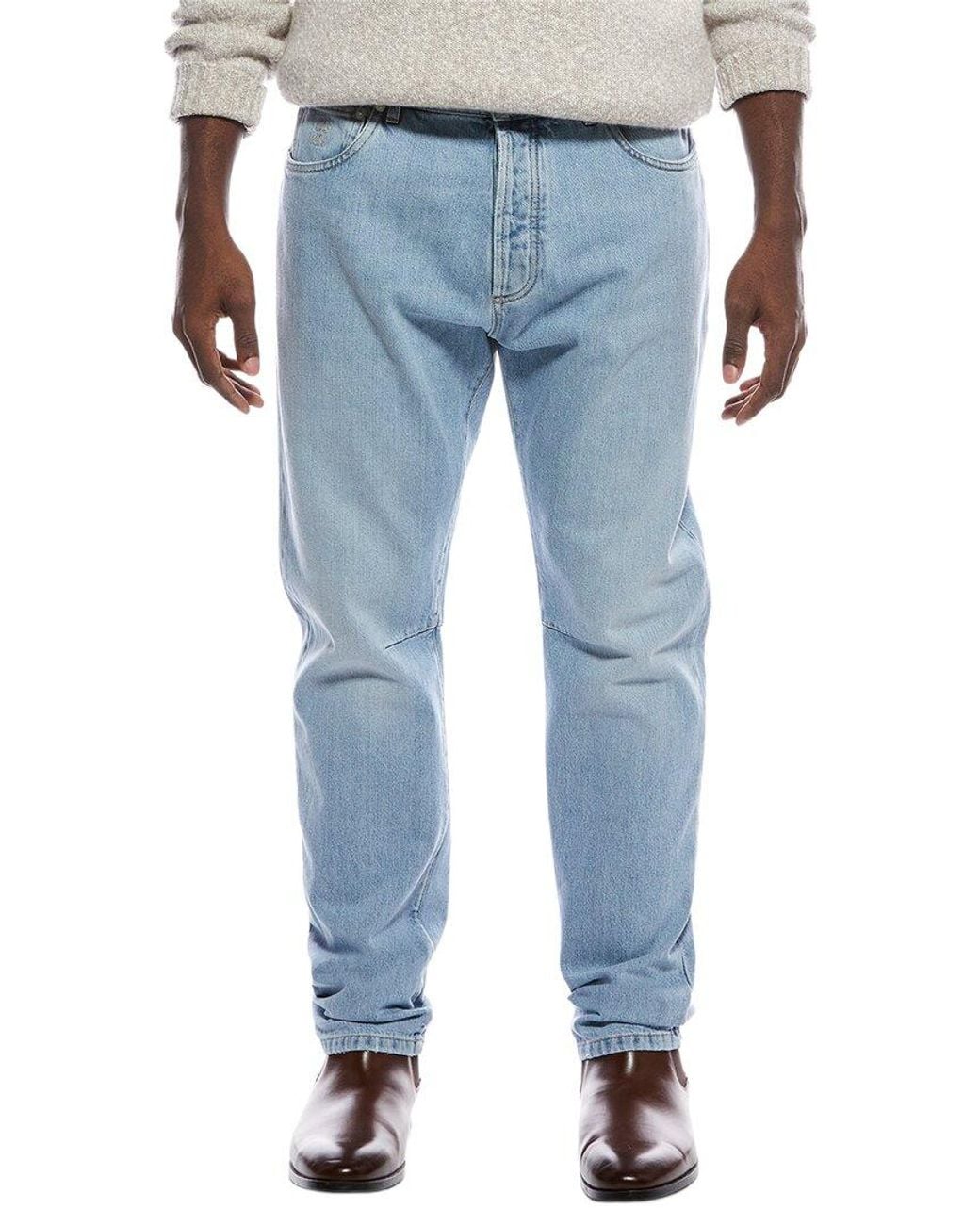 Brunello Cucinelli Blue Light Wash Leisure Fit Jean for men