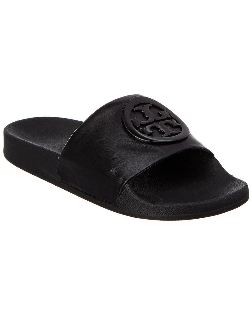 Tory Burch Women's Lina Leather Pool Slide Sandals Discount Collection ...