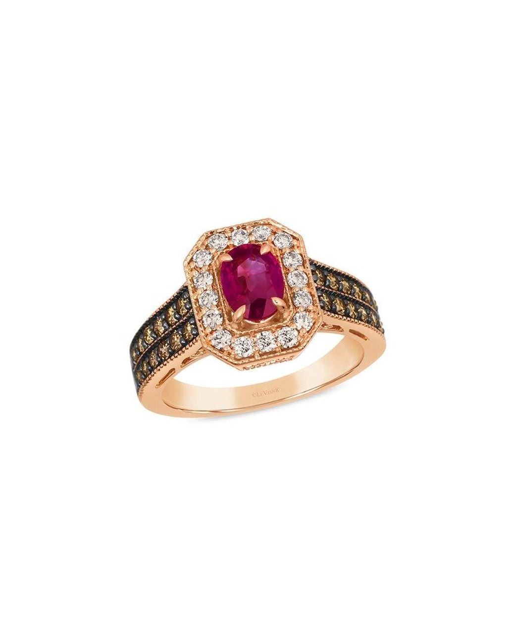 Le Vian Pink 14K Rose 1.55 Ct. Tw. Diamond & Ruby Precious Ring