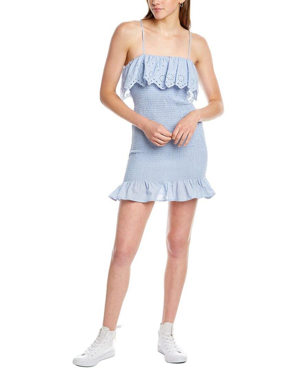 DNT Blue Smocked Mini Dress