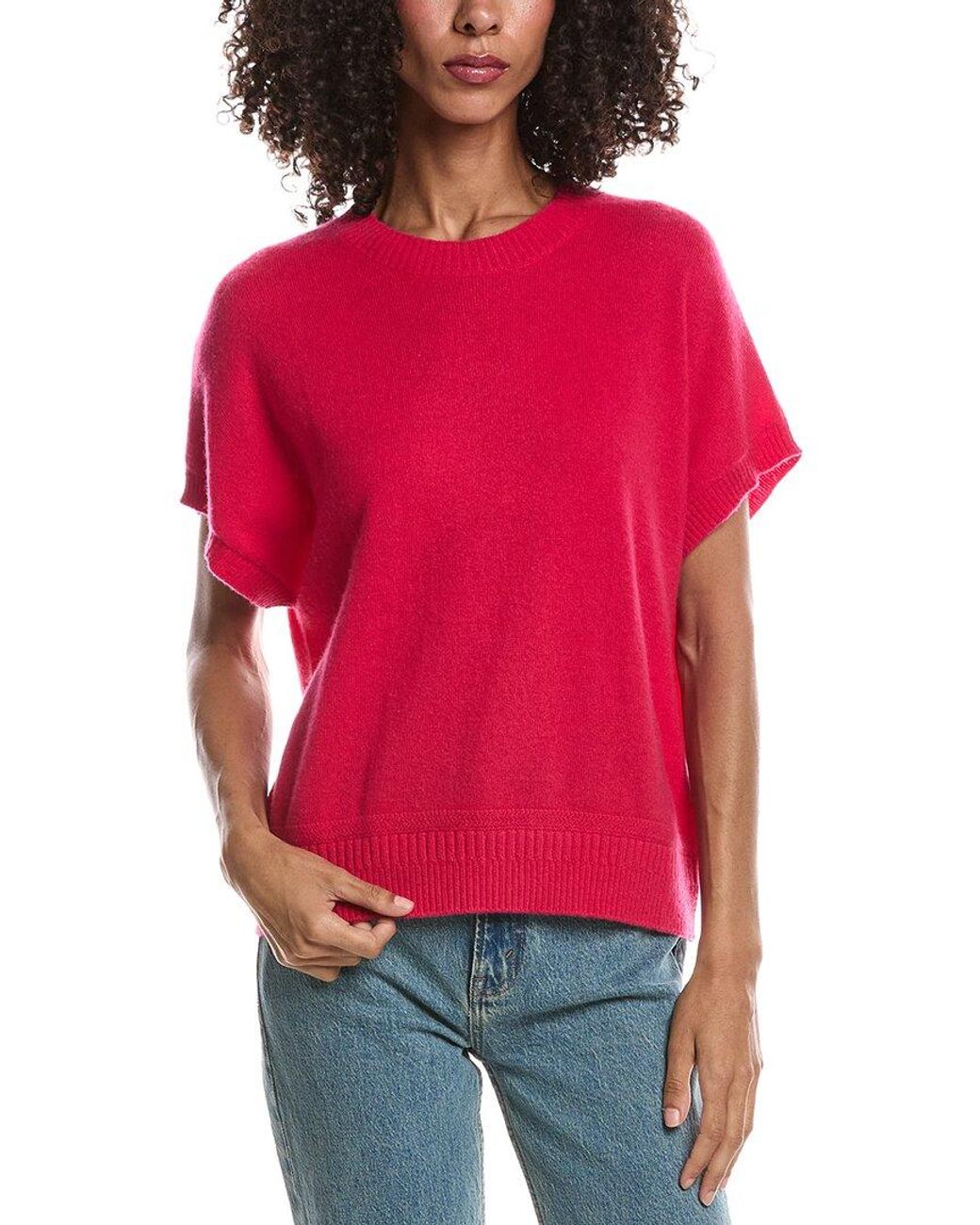 Brodie Cashmere Red Stitch Detail T-Shirt