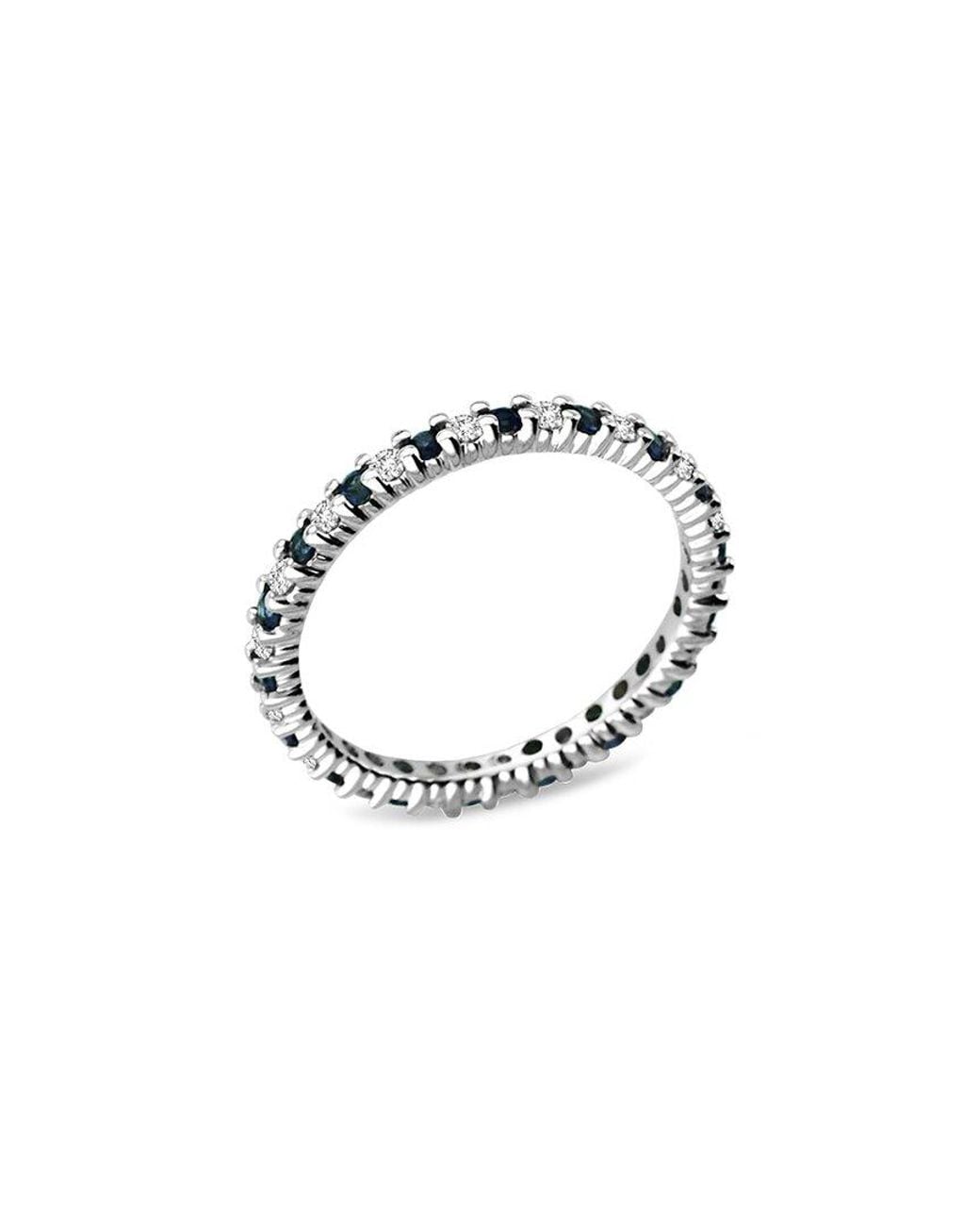 Diana M White Fine Jewelry 14k 0.55 Ct. Tw. Diamond & Sapphire Eternity Ring
