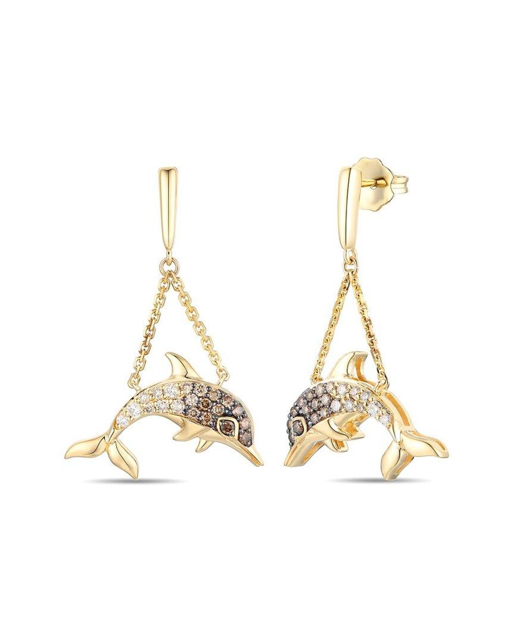 Le Vian Metallic Dolphin 14K 0.38 Ct. Tw. Diamond Earrings
