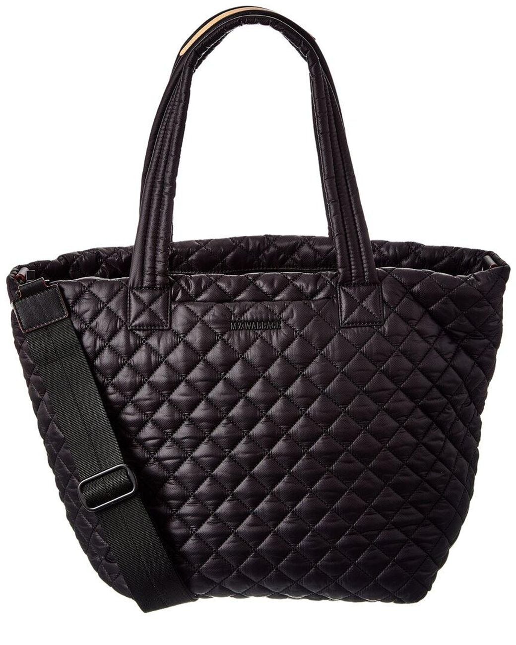 MZ Wallace Black Medium Metro Nylon & Leather Tote Deluxe