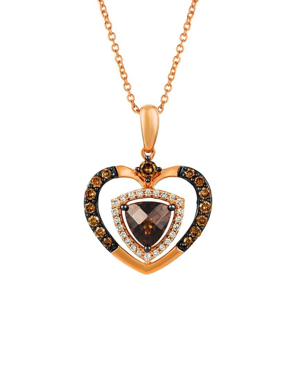 Le Vian Metallic Le Vian Nude Palette 14K Rose 1.04 Ct. Tw. Diamond & Quartz Pendant Necklace