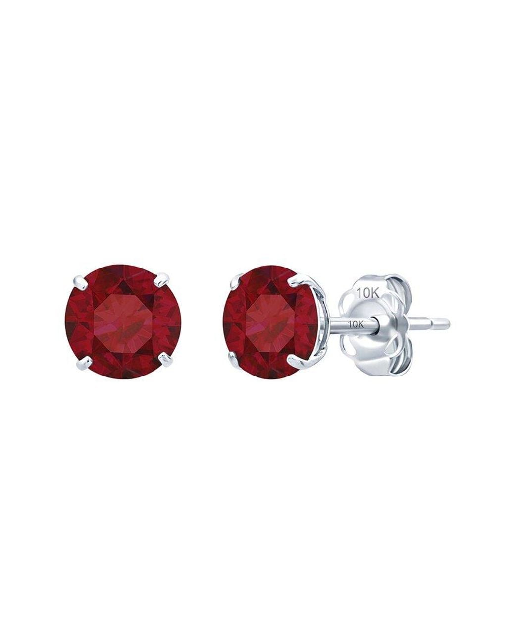 MaxColor Red 14K 1.90 Ct. Tw. Lab-Grown Ruby Stud Earrings