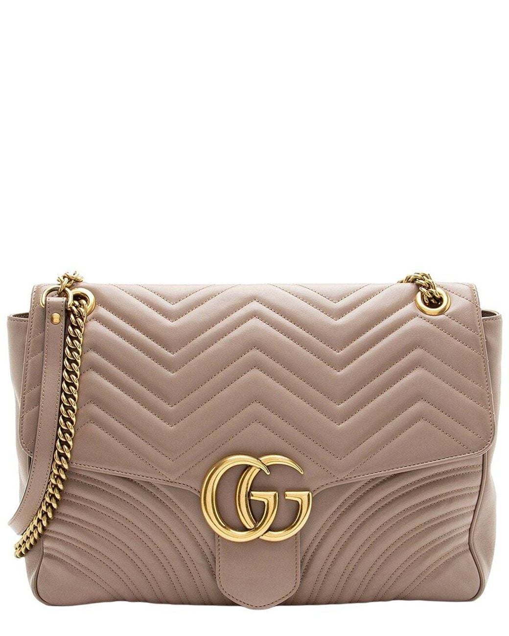 Gucci Gray Matelassé GG Marmont Xl Flap Bag (authentic Pre-loved)
