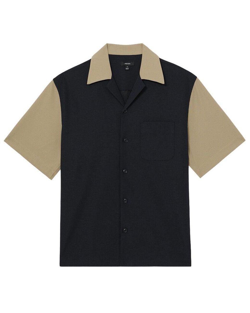 Reiss Black Peza Textured Top for men