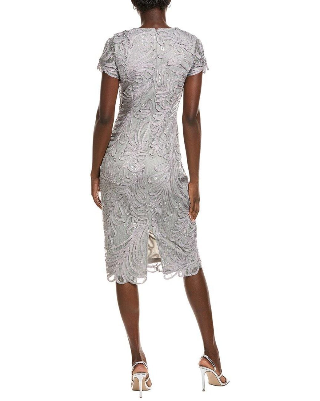 JS Collections Valencia Cocktail Dress in Grey