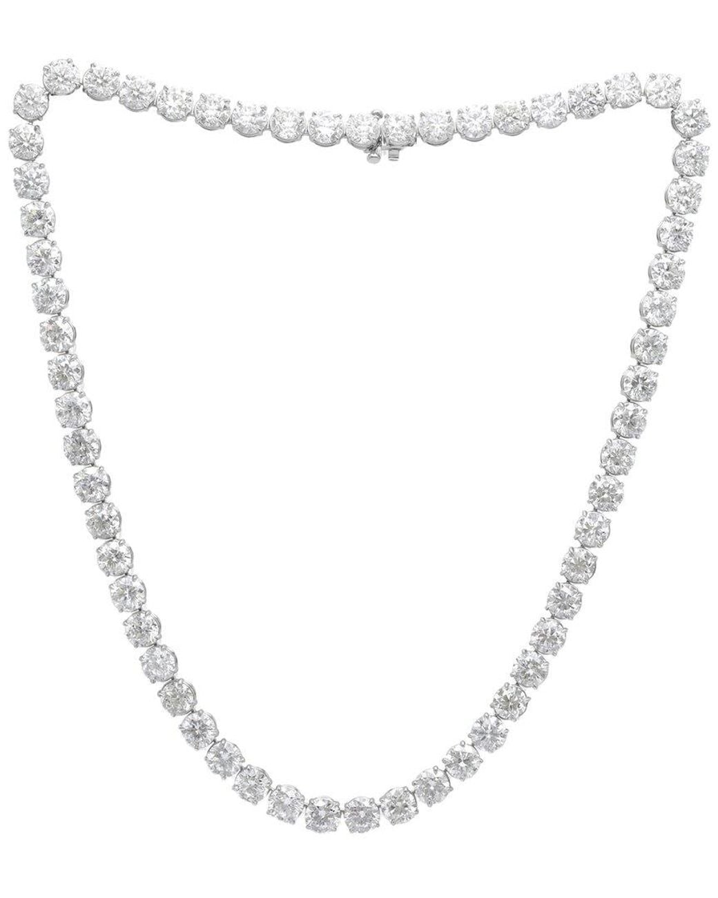 Diana M White Diana M. 14K 60.00 Ct. Tw. Lab-Grown Diamond Tennis Necklace