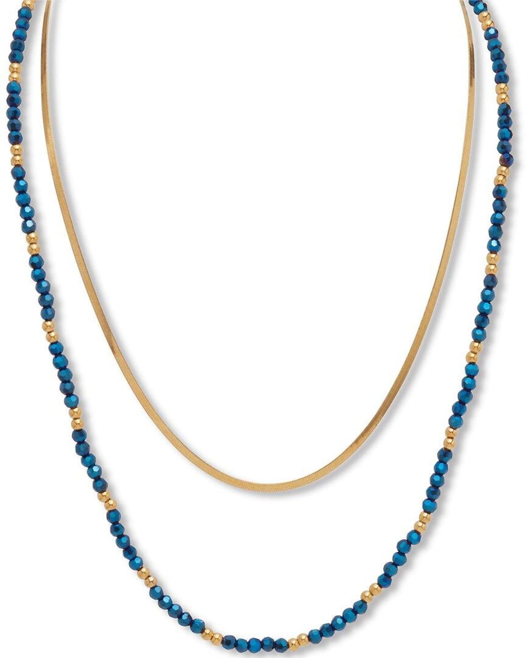 Palmbeach Jewelry Metallic Plated Stainless Steel Crystal Necklace