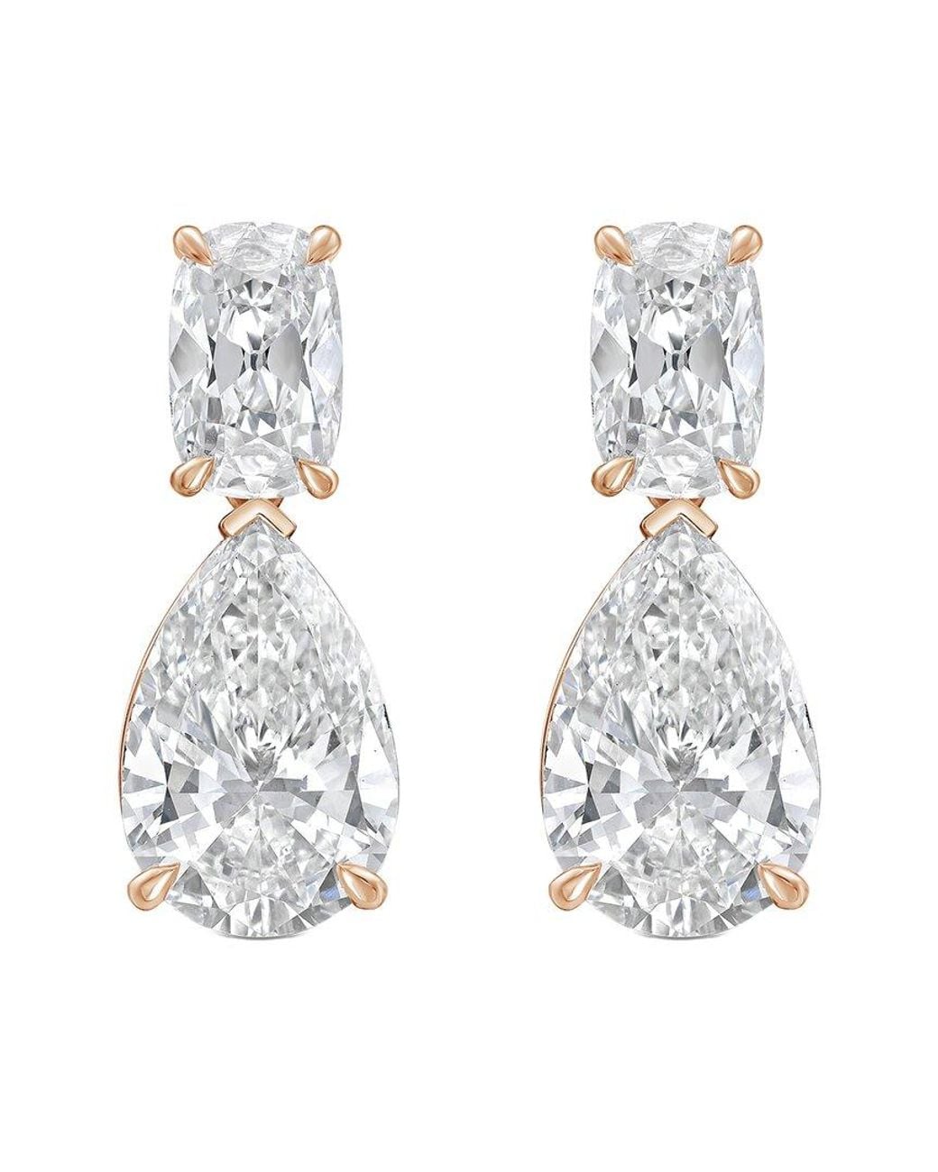 Diana M White Diana M. 14K Rose 8.00 Ct. Tw. Lab-Grown Diamond Drop Earrings