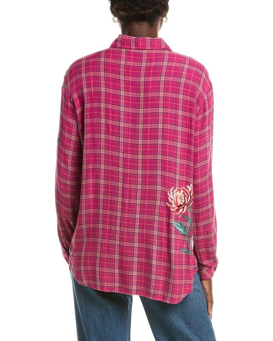 Johnny Was Red Oversized Shirt Tunic