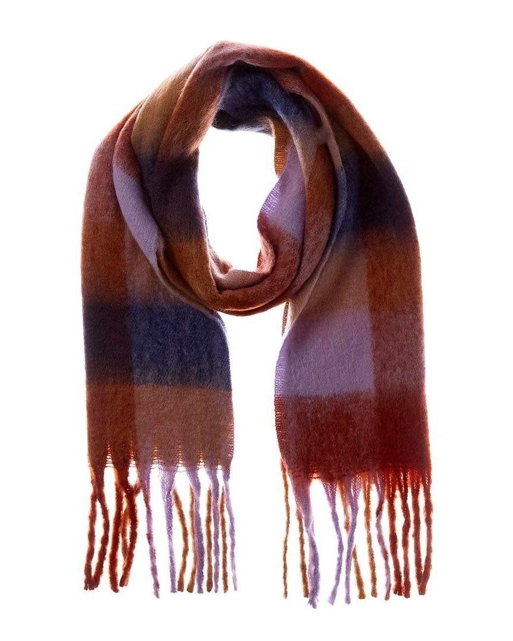 La Fiorentina Red Plush Fringe Scarf