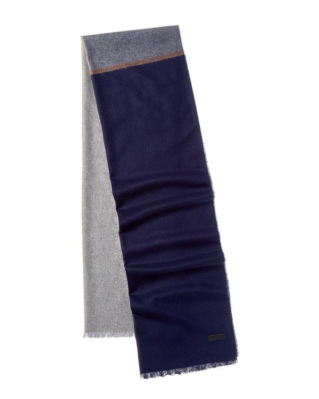 Bruno Magli Blue Silk & Cashmere-Blend Scarf for men