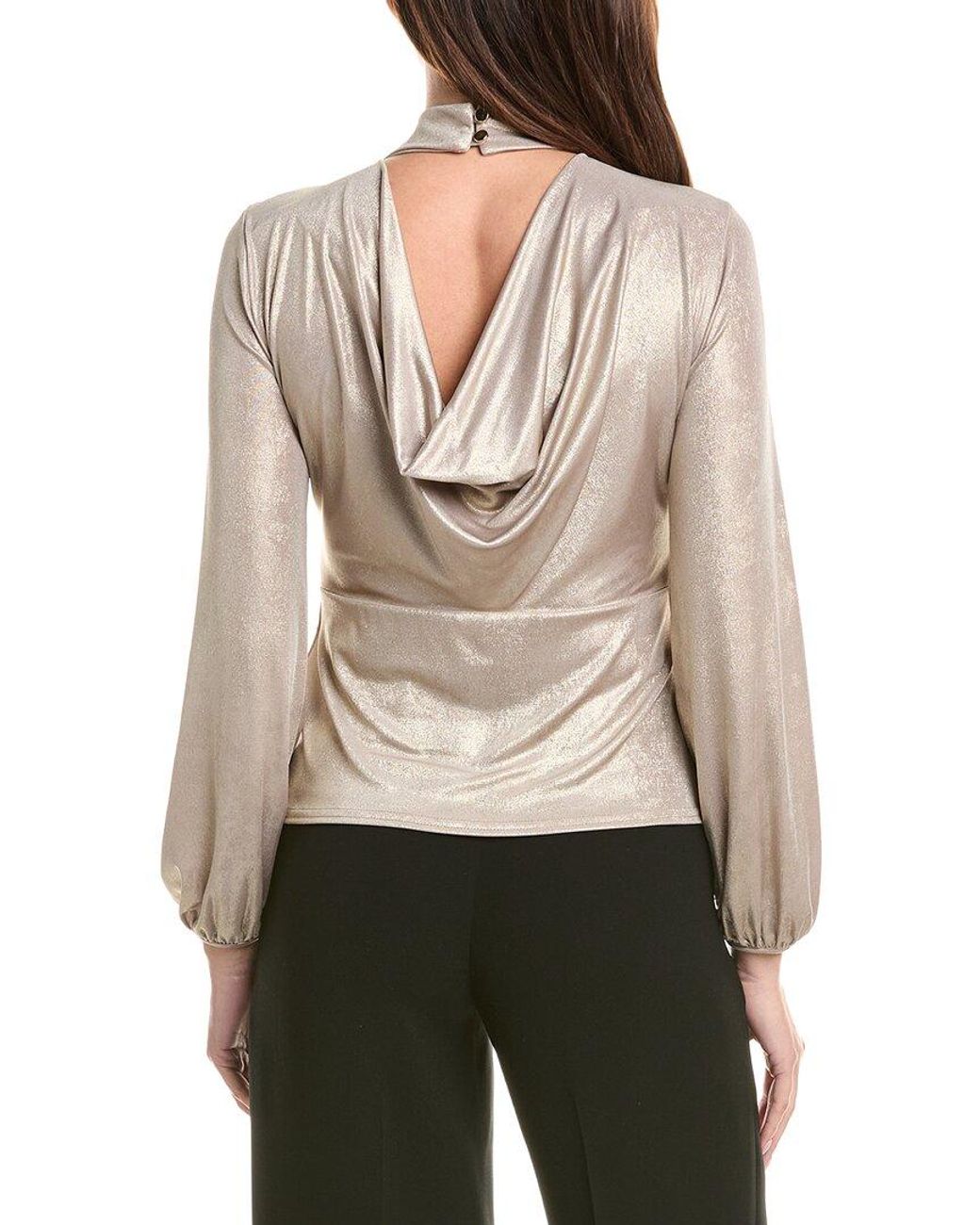 Joseph Ribkoff Natural Cowl Back Top