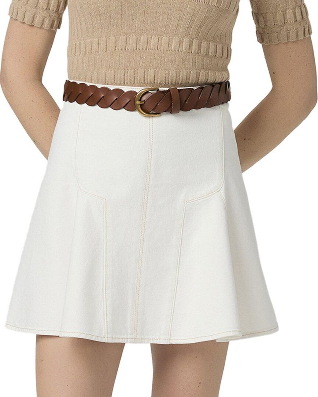 PAIGE Natural Adaline Mini Skirt