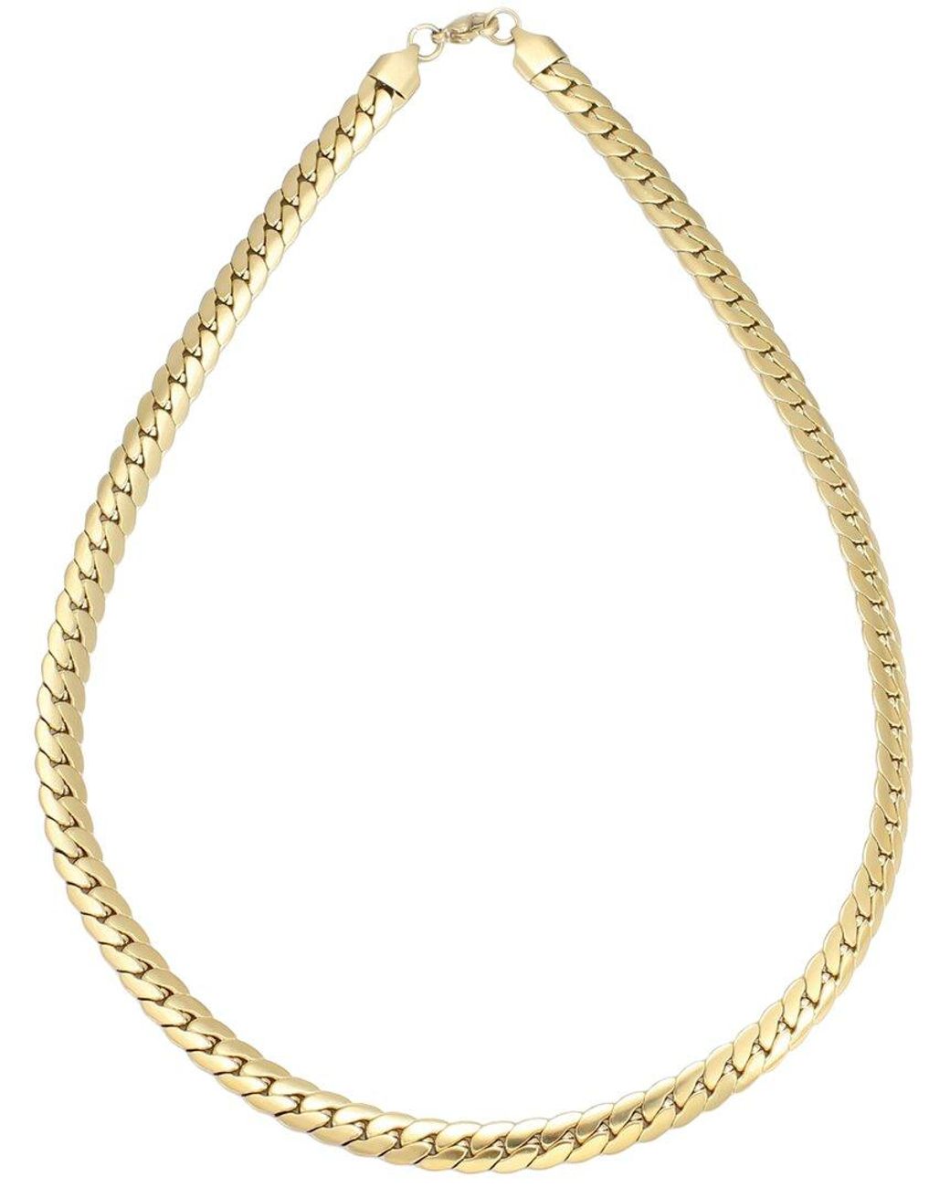 Adornia Metallic Tarnish Resistant 18K Plated Flat Curb Chain Necklace