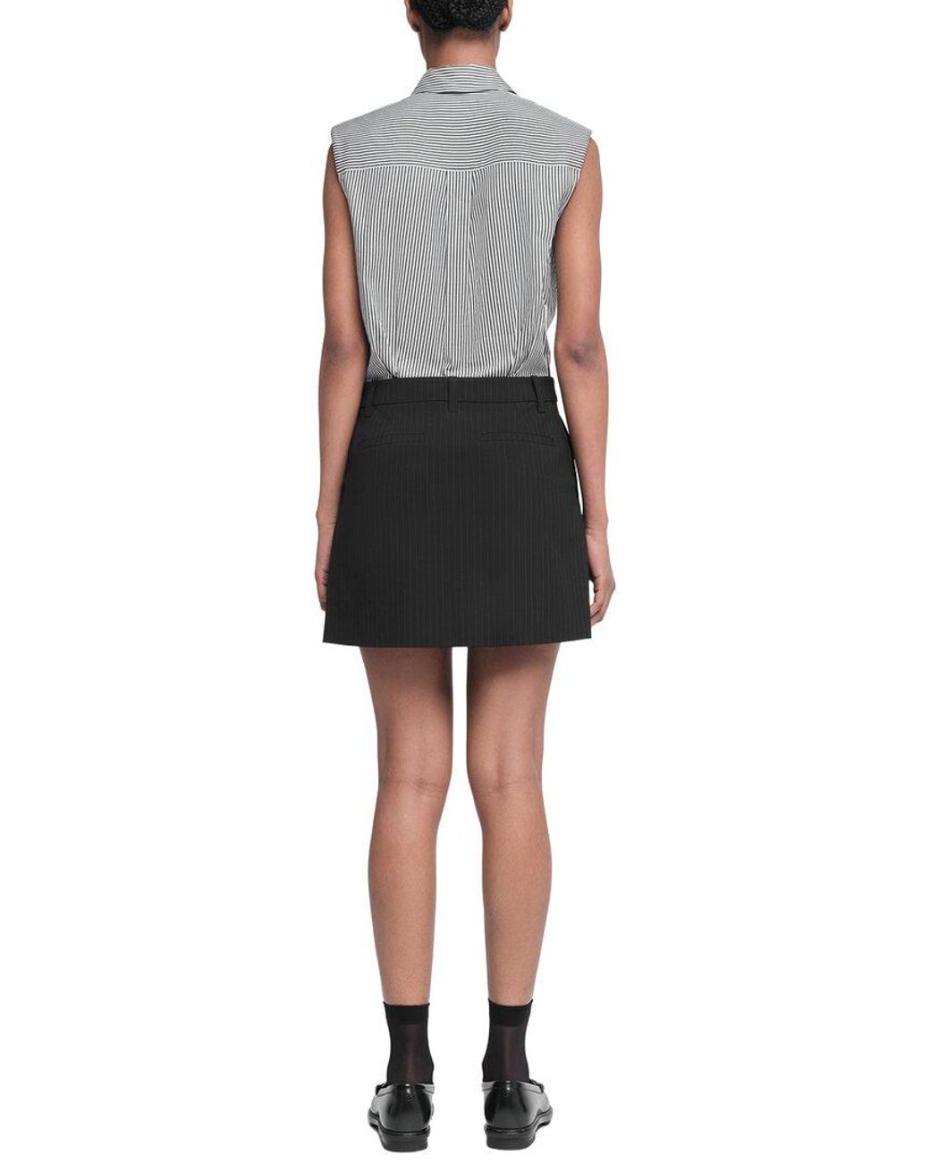 Jonathan Simkhai Black Graham Shirting Combo Mini Dress