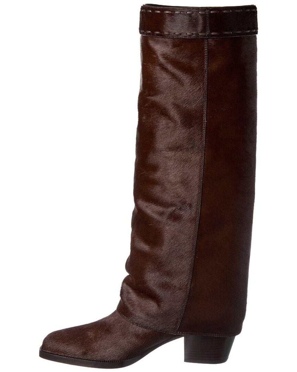 Fendi Brown Show Haircalf Knee-High Boot