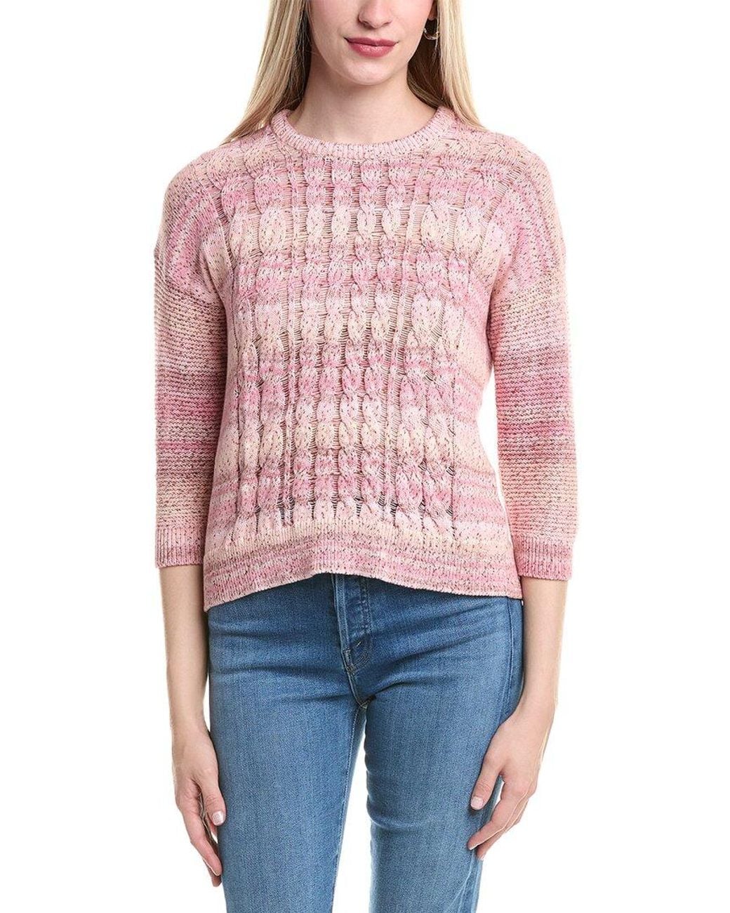 Autumn Cashmere Red Space Dye Cable Sweater
