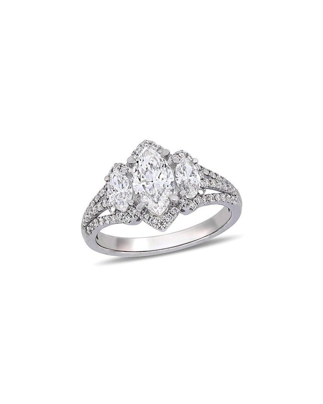 Rina Limor White 14K 1.71 Ct. Tw. Diamond Split Shank Halo Ring
