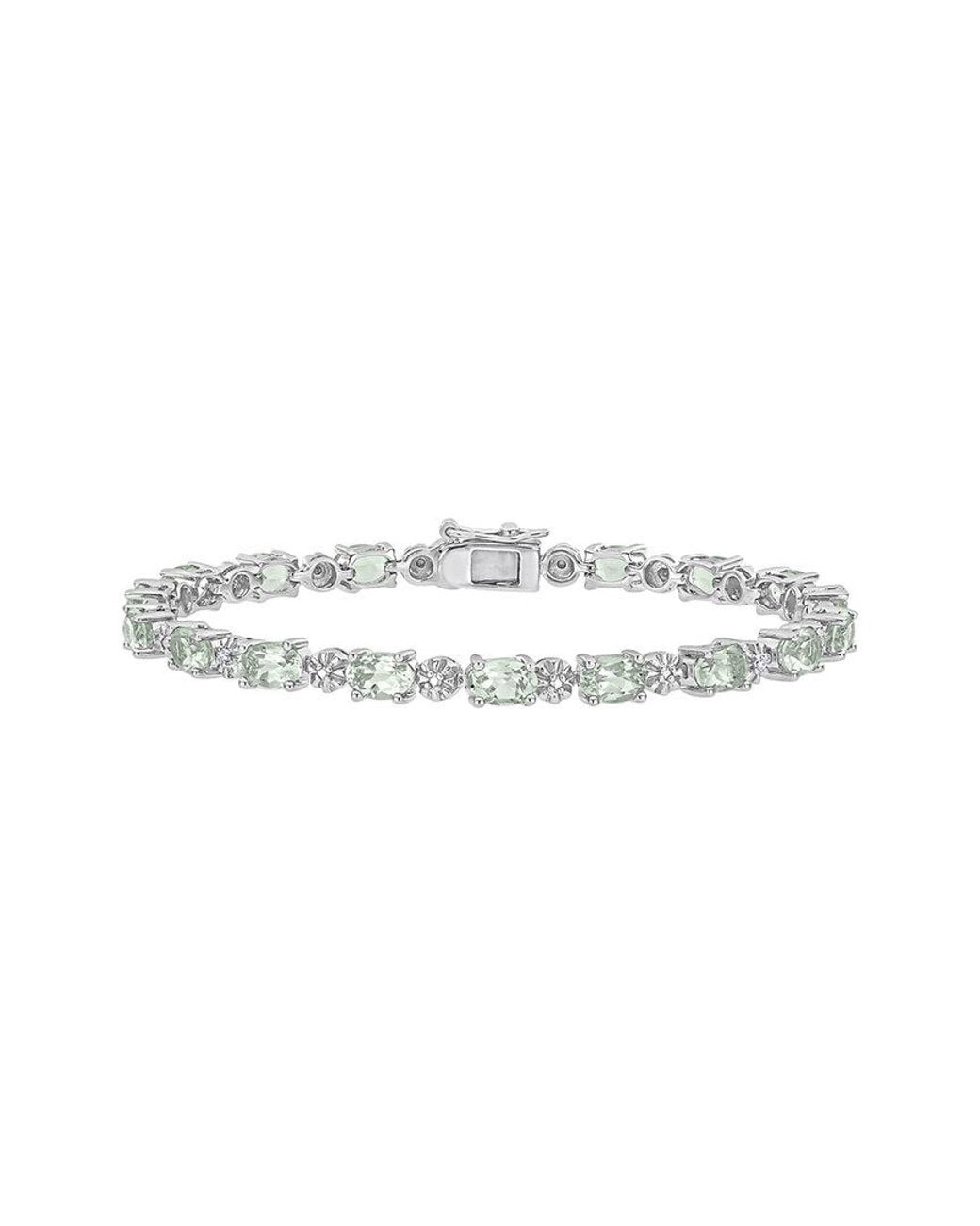 Rina Limor White 7.40 Ct. Tw. Diamond & Amethyst Tennis Bracelet