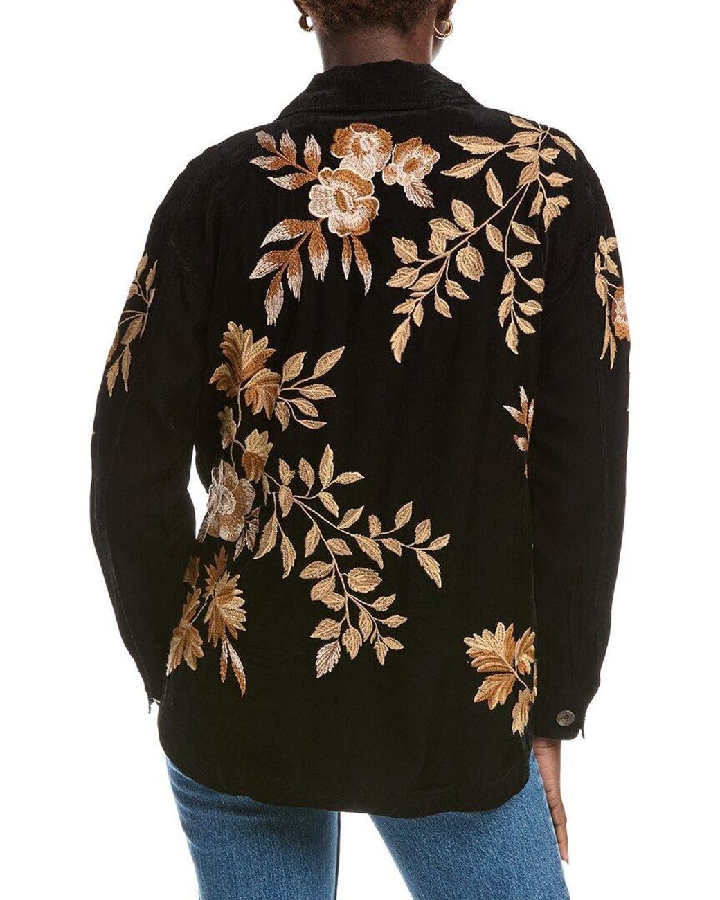 Johnny Was Black Oversized Shirt Jacket
