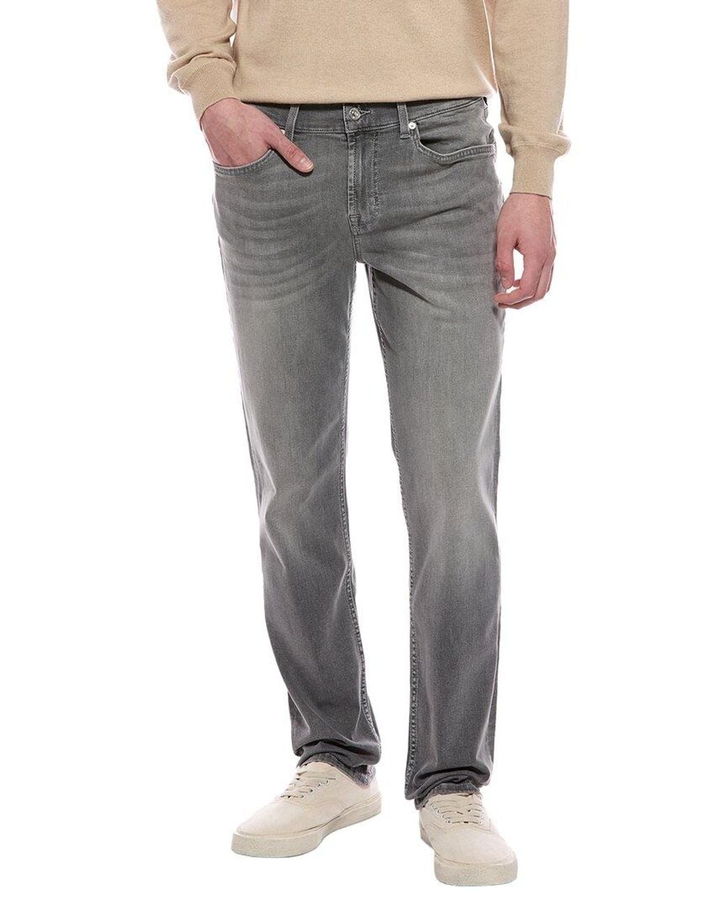 7 For All Mankind Gray Slimmy Bercy Slim Straight Jean for men