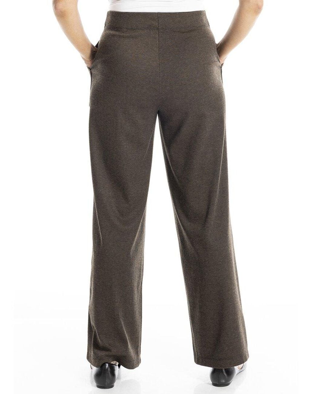 Max Studio Gray Double Knit Easy Wide Leg Pant