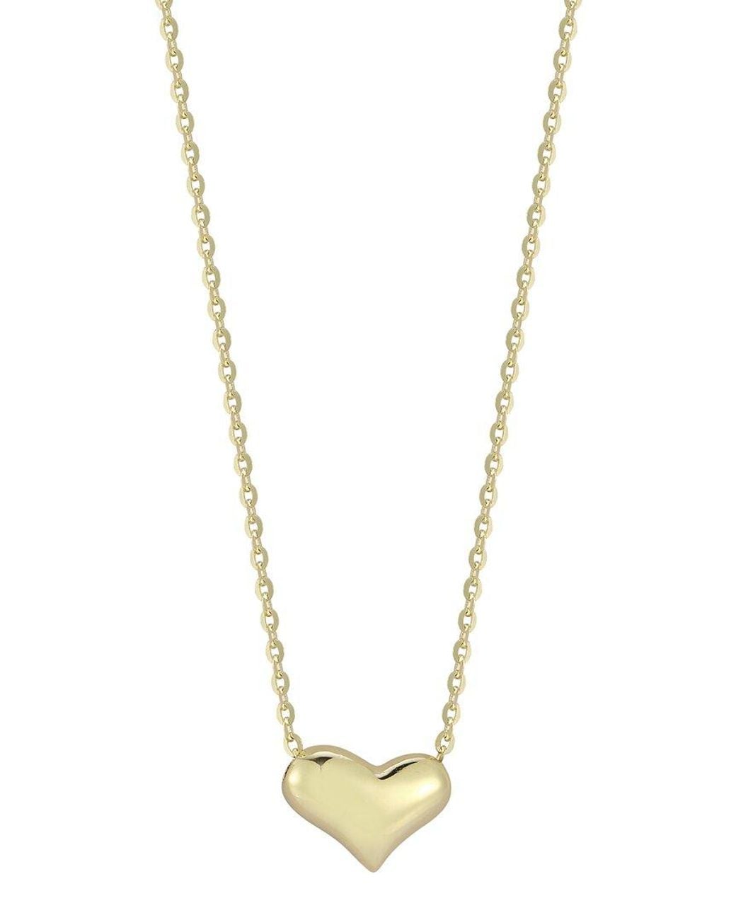 Ember Fine Jewelry Metallic 14k Puffed Heart Necklace