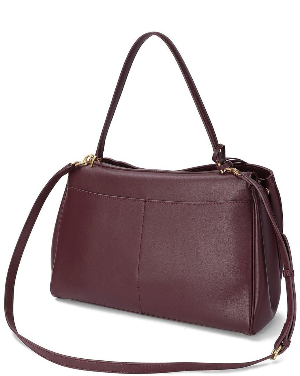 Tiffany & Fred Paris Purple Large Smooth Leather Tote
