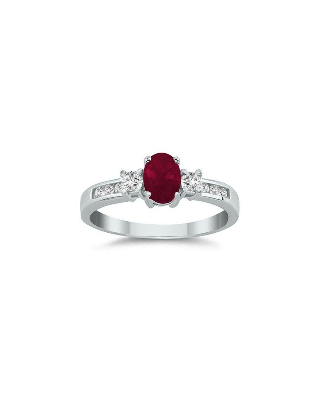 Gem Spark White 14K 1.19 Ct. Tw. Diamond & Ruby Ring