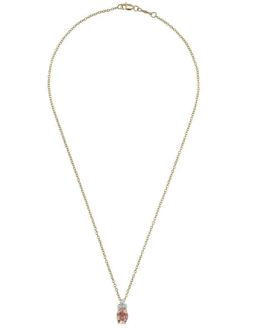 Reiss Metallic 14k 1.22 Ct. Tw. Diamond & Smokey Topaz Necklace
