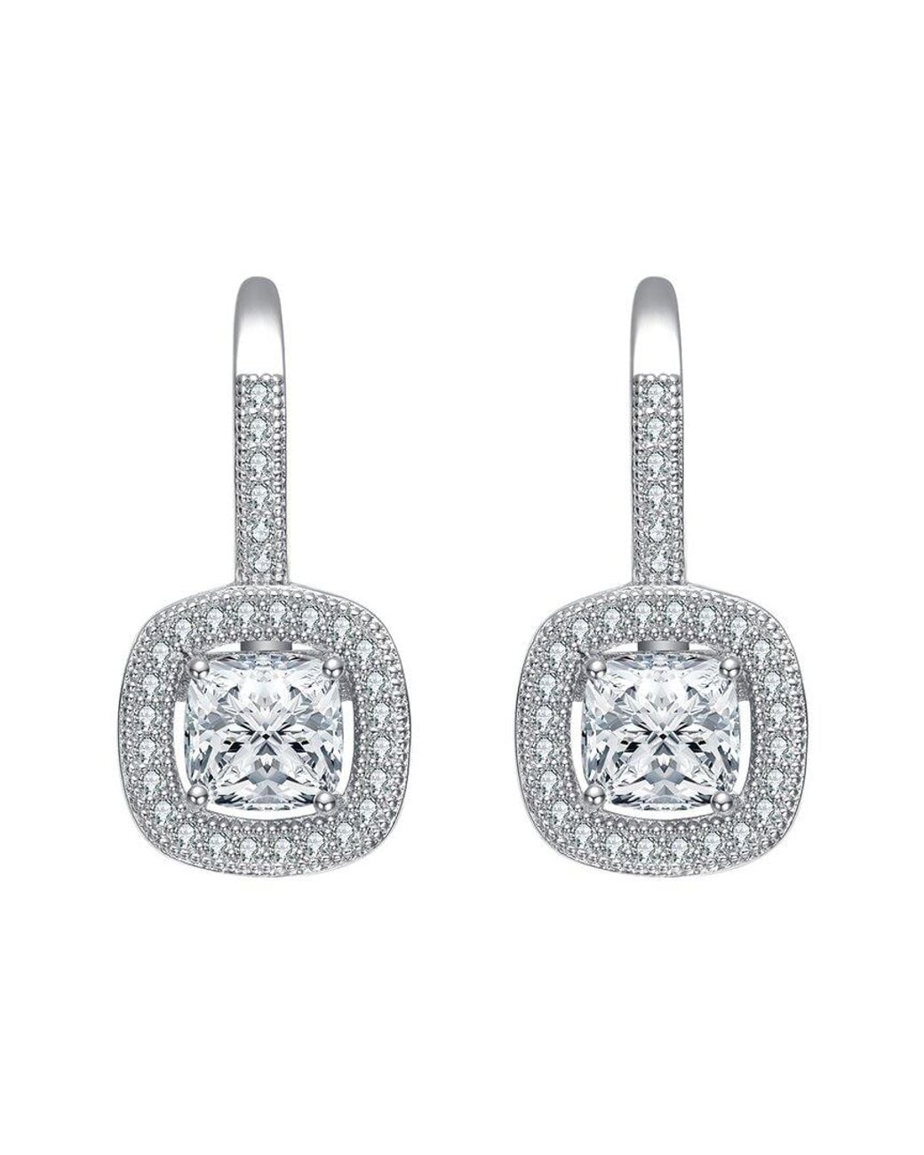 Rachel Glauber White Diamond Cz Dangle Earrings