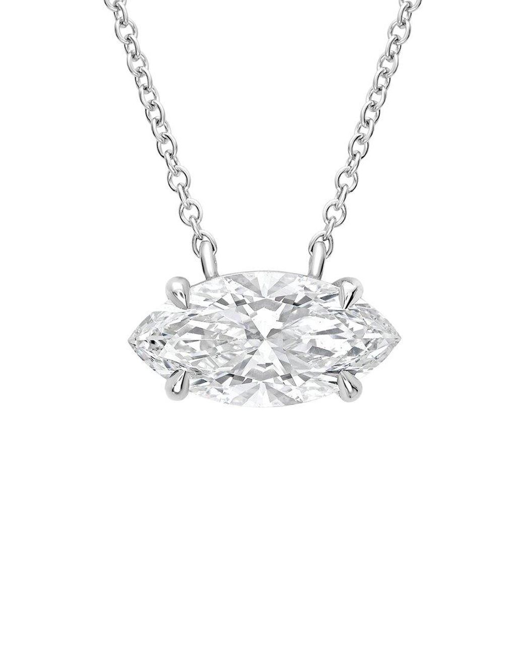 Diana M White 14K 15.00 Ct. Tw. Lab-Grown Diamond Solitaire Pendant