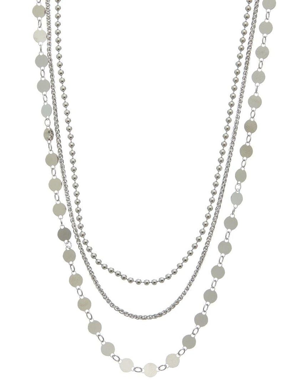 Italian Gold Over Silver Metallic 18K Plated Multi Strand Necklace