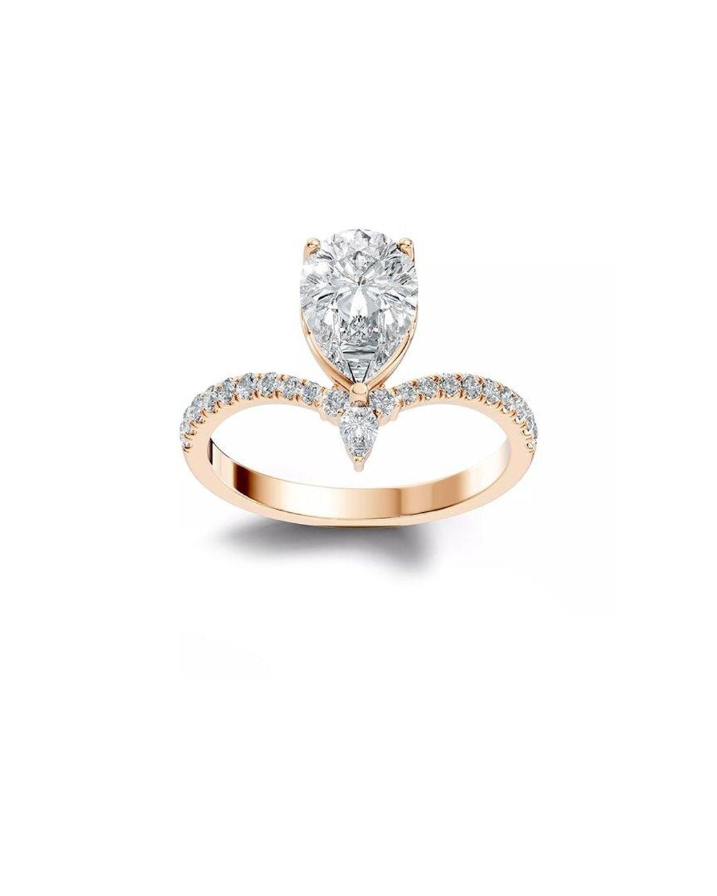 Lab Grown Diamonds White 14K Rose 1.85 Ct. Tw. Lab-Grown Diamond Ring